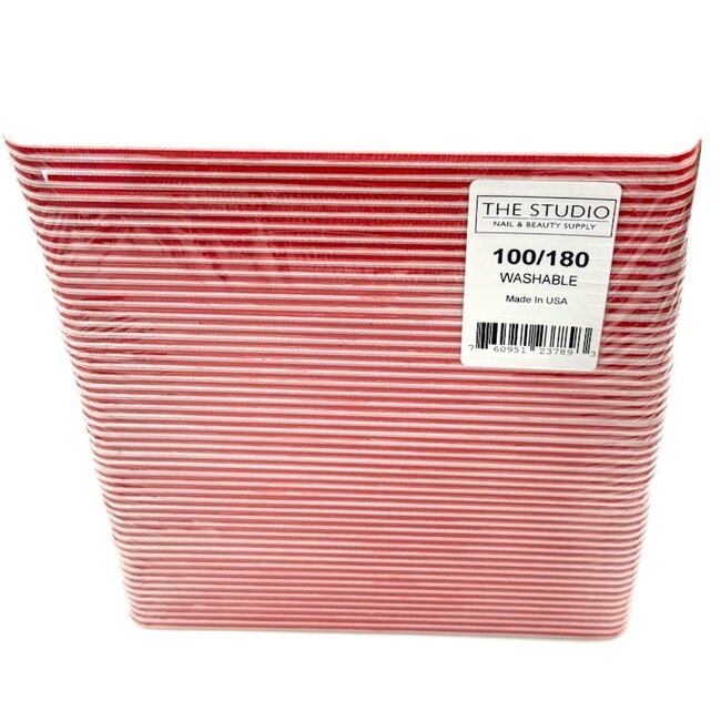 The Studio - Files - Regular - 100/180 - White/ Red - 50 Count