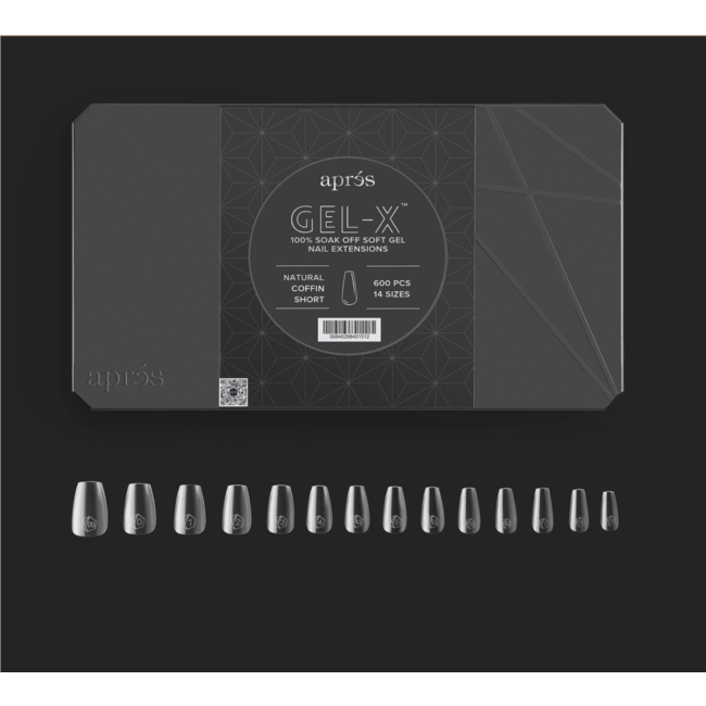 Apres - Tip Box 2.0 Gel X - Clear - Natural Coffin - Short