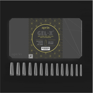 Apres Apres - Tip Box 2.0 Gel X - Clear - Sculpted Coffin - Extra Long