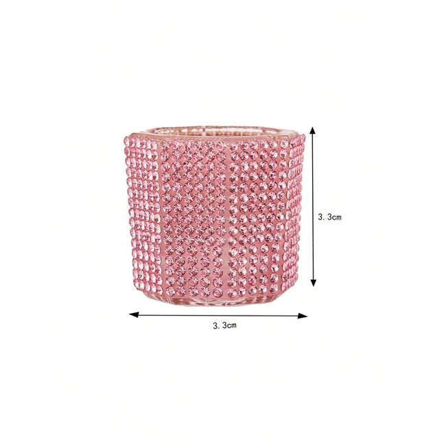 Rhinestone Dappen Dish - Pink