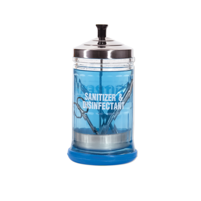 DL - Glass Manicure Jar - Sanitizer and Disinfectant - 21 oz -C552