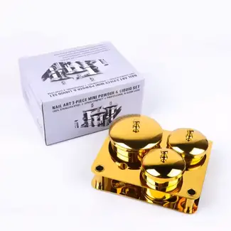DL Professional 3 Piece Stainless Steel Powder and Liquid Set - Gold