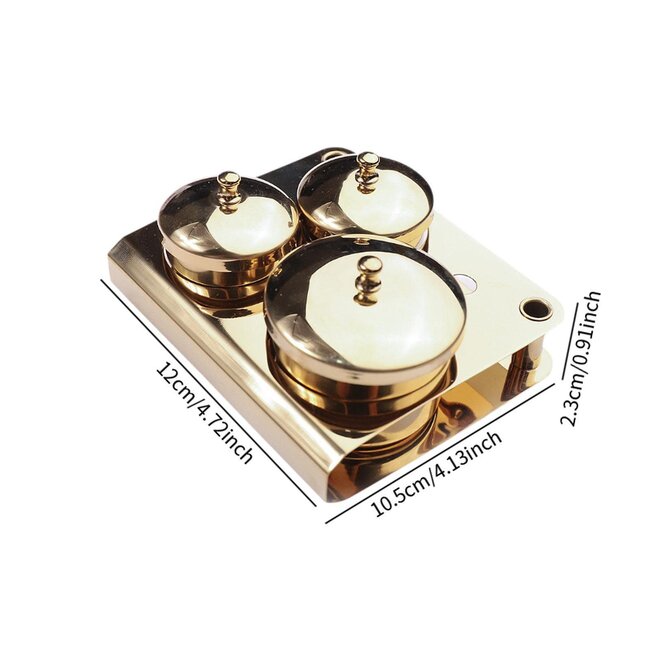 3 Piece Stainless Steel Powder and Liquid Set - Gold