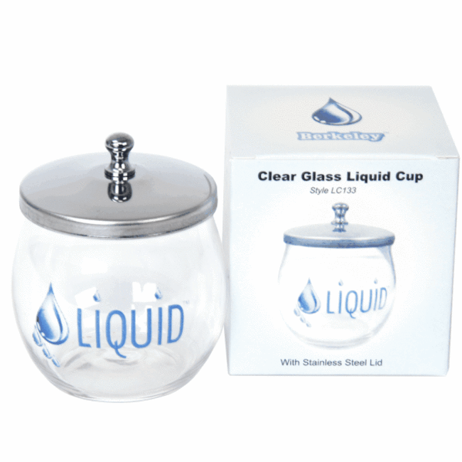 Berkeley - Glass - Liquid Cup With Stainless Steel Lid - Clear - LC133