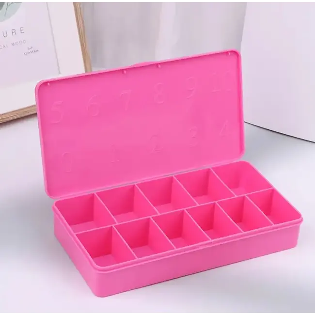 Empty Nail Tip Box - Dark Pink