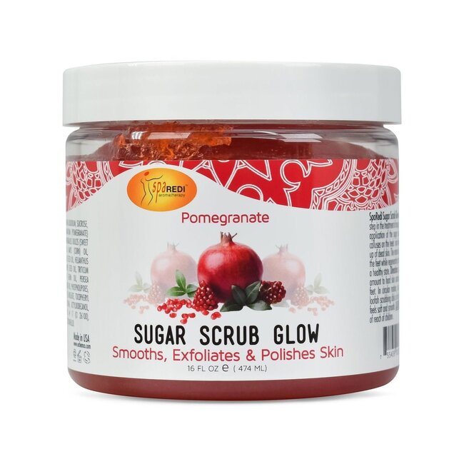 Spa Redi - Sugar Scrub Glow - 16 oz - Pomegranate