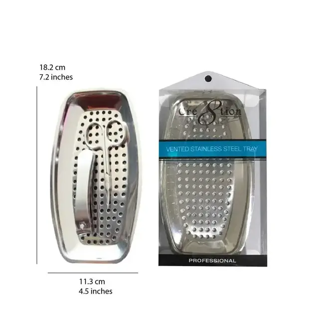 Cre8tion Cre8tion - Vented Stainless Steel Tray - Large