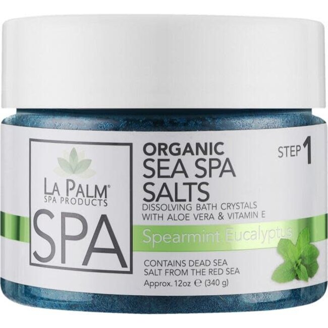 La Palm - Step 1 - Sea Spa Salts - 12 oz - Spearmint Eucalyptus