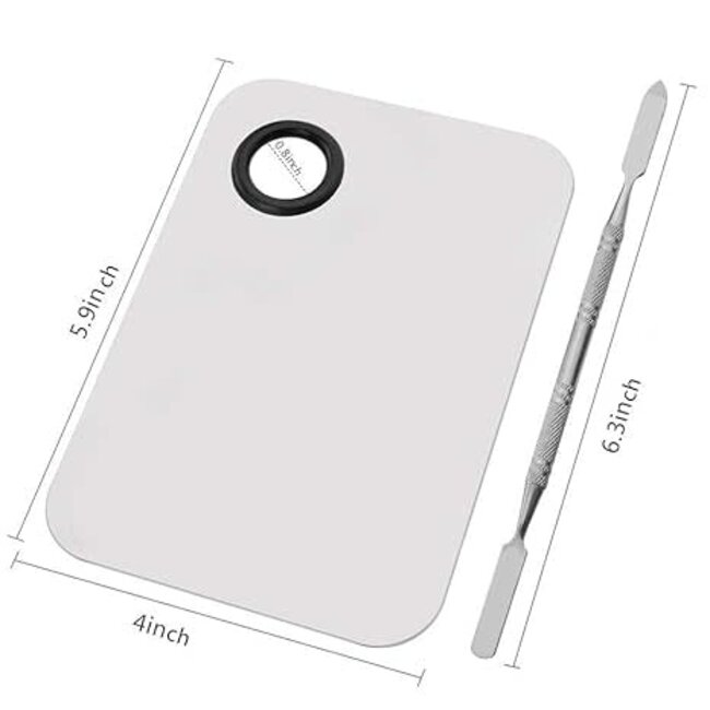 The Studio - Rectangle Nail Art  Palette  w/ Spatula - Stainless Steel