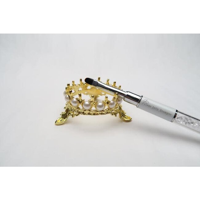 Crown Brush Holder - Gold with Pearls