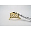 The Studio Crown Brush Holder - Gold with Pearls