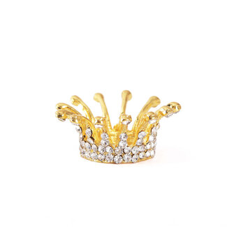 The Studio Small Crown Brush Holder - Gold with Rhinestones