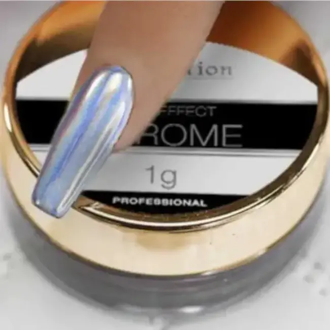 Cre8tion - Nail Art Chrome - 01 Hologram Silver A - 1 g