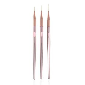 The Studio The Studio - Liner Brush - 3 PC - Rose Gold/ Rose Gold