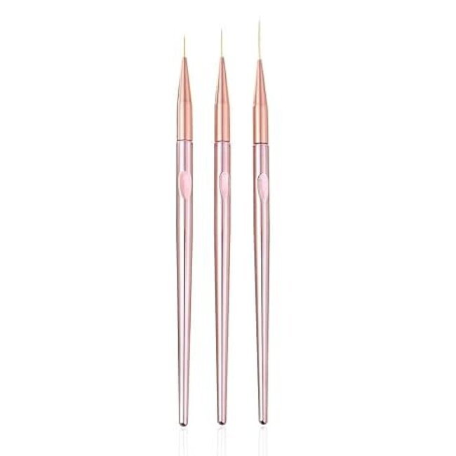 The Studio - Liner Brush - 3 PC - Rose Gold/ Rose Gold