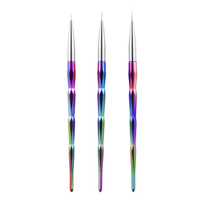 The Studio - Liner Brush - 3 PC - Rainbow Chrome