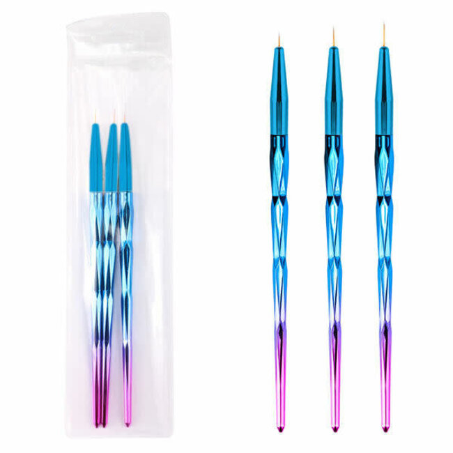 The Studio - Liner Brush - 3 PC - Blue Ombre