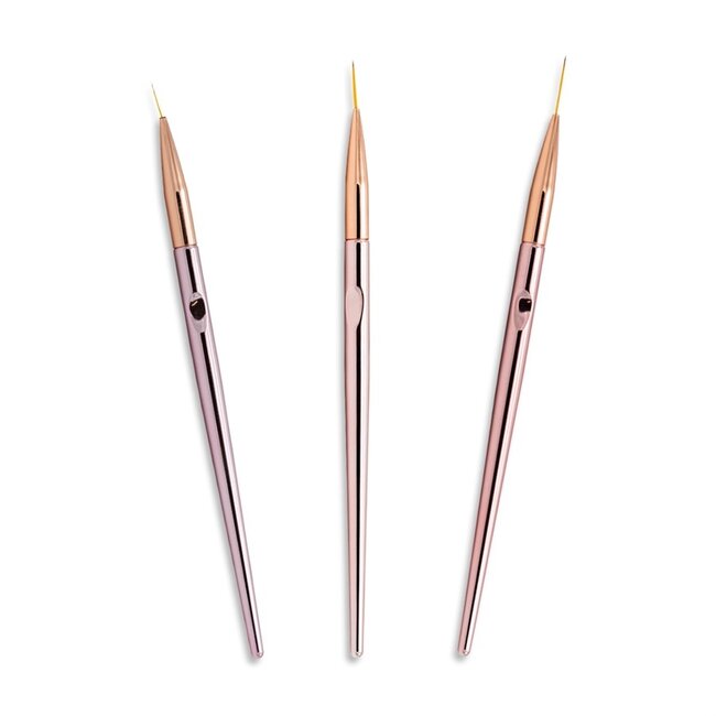 The Studio - Liner Brush - 3 PC - Rose Gold/ Gold