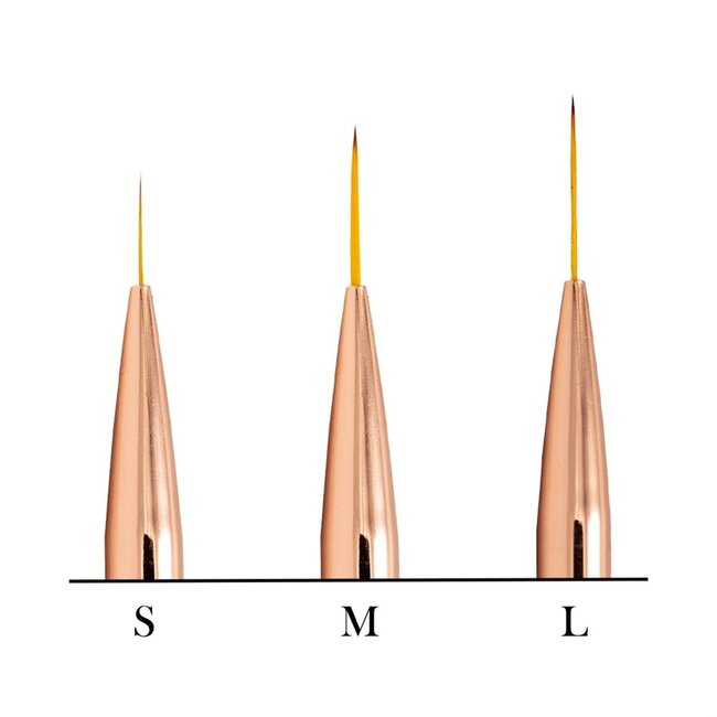 The Studio - Liner Brush - 3 PC - Rose Gold/ Gold