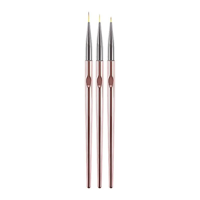 The Studio - Liner Brush - 3 PC - Rose Gold/ Silver