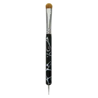 DL Professional DL - French/Clean Up Brush - Kolinsky with Dotting Tool - #16 - Black