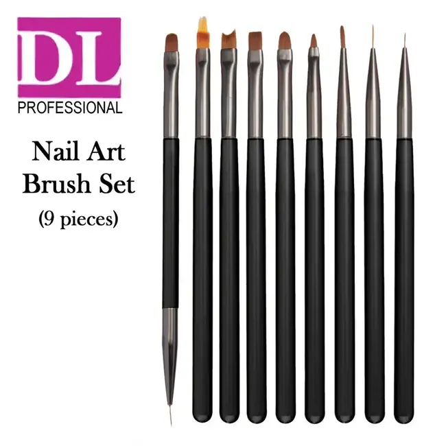 DL - Nail Art Brush Set - 9 piece - DL C579