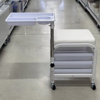Pedicure Cart with Tray - White