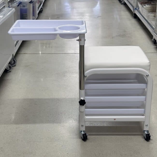Pedicure Cart with Tray - White