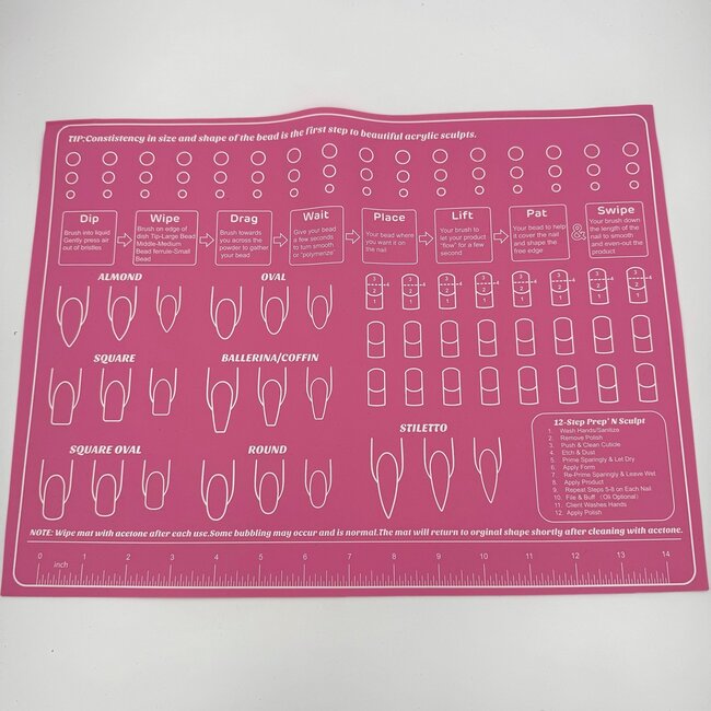 The Studio - Silicone Nail Training Mat - Pink