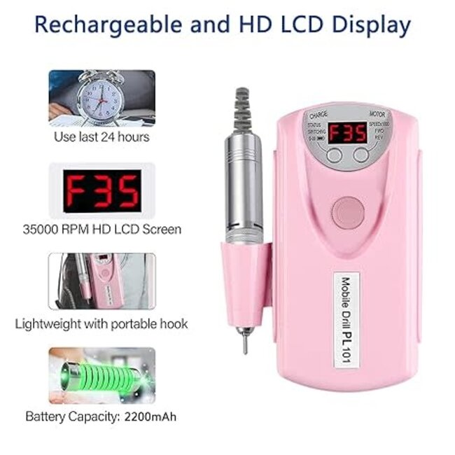 Grinding Machine Mobile e-File Drill BQ101 - Pink