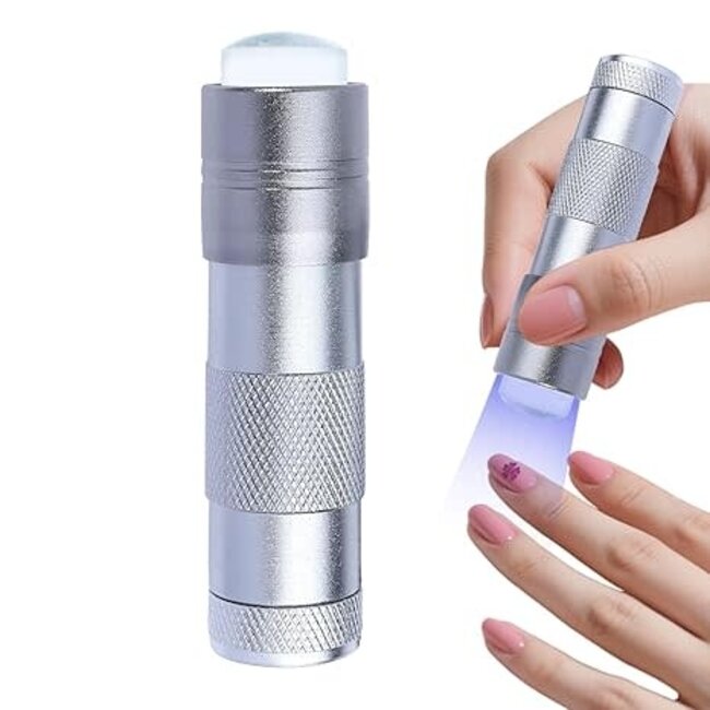 LED Flash Cure Flashlight with Silicon Stamper - Silver