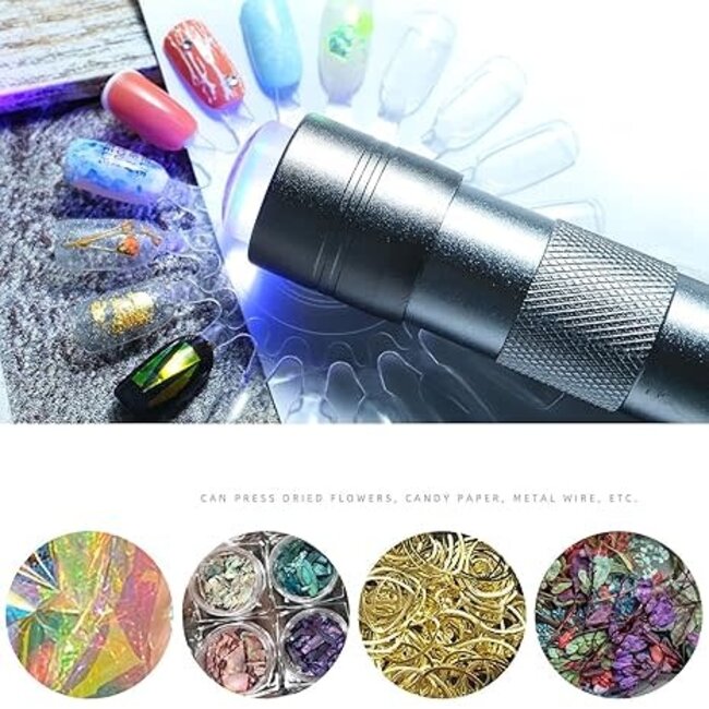 LED Flash Cure Flashlight with Silicon Stamper - Silver