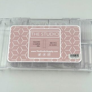 The Studio The Studio - Tip Box - Half Cover - Square C Curve Clear - XXL