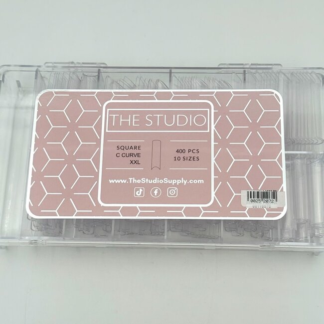 The Studio - Tip Box - Half Cover - Square C Curve Clear - XXL