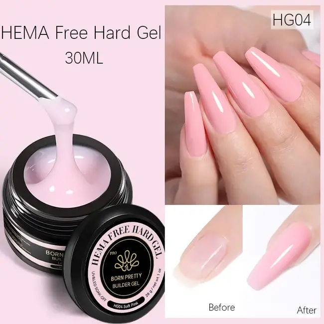Born Pretty - Hema Free Hard Gel - HG04 - Soft Pink - 1 oz