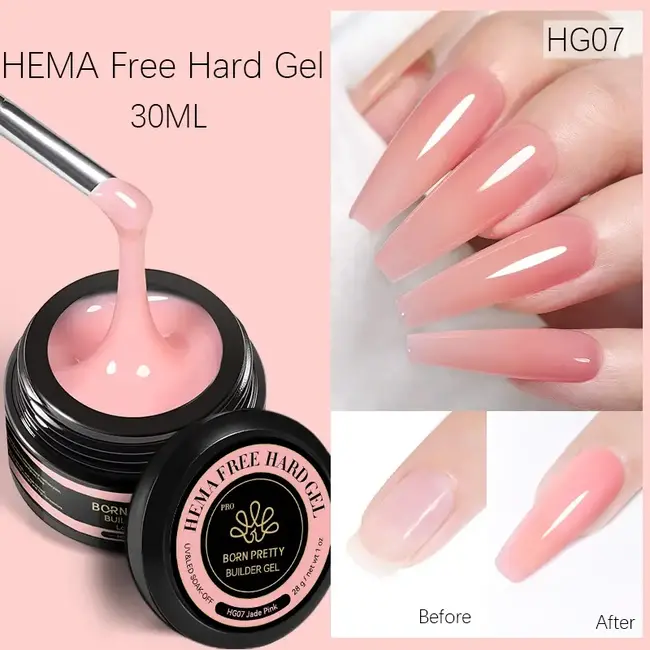 Born Pretty - Hema Free Hard Gel - HG07 - Jade Pink - 1 oz