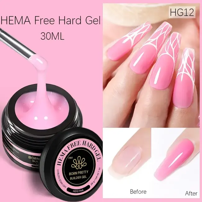 Born Pretty - Hema Free Hard Gel - HG12 - Pink - 1 oz