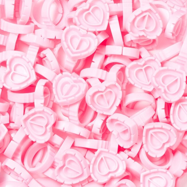 The Studio - Lash Glue Heart Rings - Pink - 50 ct