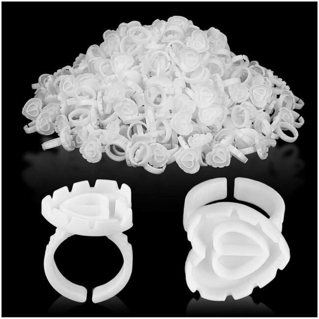 The Studio - Lash Glue Heart Rings - White - 50 ct