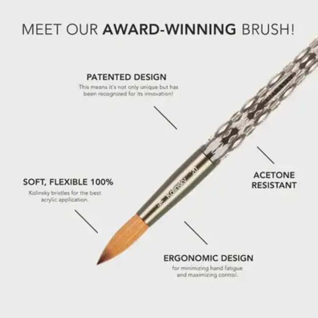 Kiara Sky - Acrylic Kolinsky Brush - Pink - Size 14