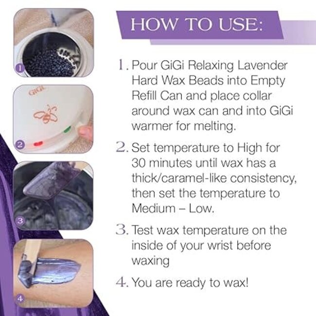 GiGi - Hard Wax Beads -  Relaxing Lavender - 14 oz