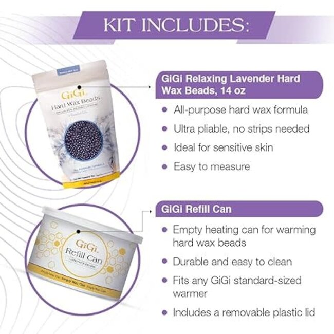 GiGi - Hard Wax Beads -  Relaxing Lavender - 14 oz