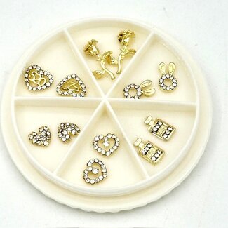 The Studio The Studio - Art Pack #534 - Heart and Flower Charms - 12 pcs