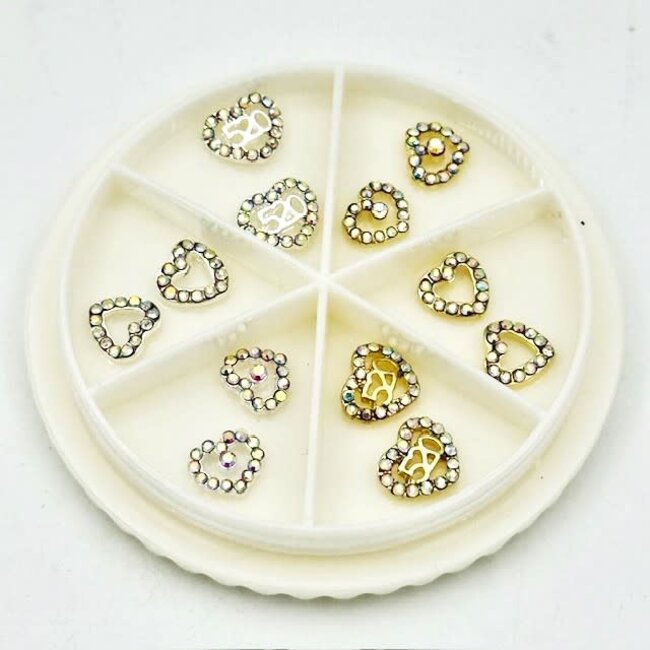 The Studio - Art Pack #533 - Heart Charms - Rhinestones - 12 pcs