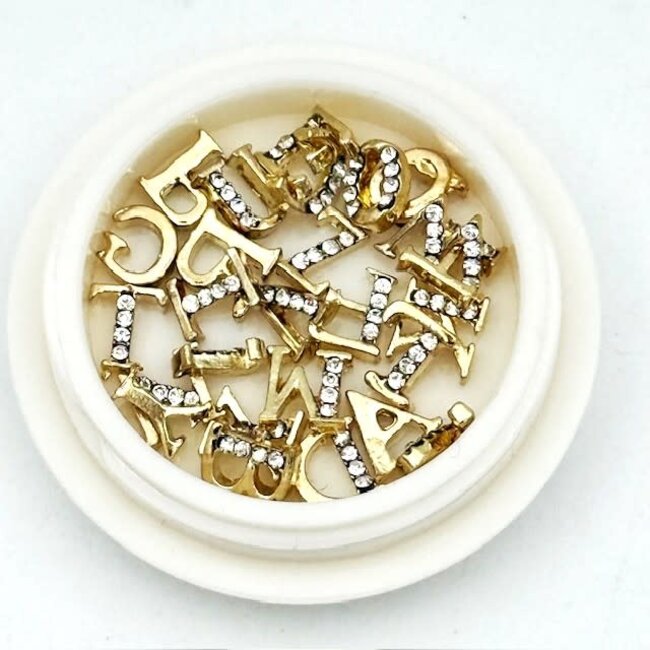 The Studio - Letter Charms In Jar - Gold
