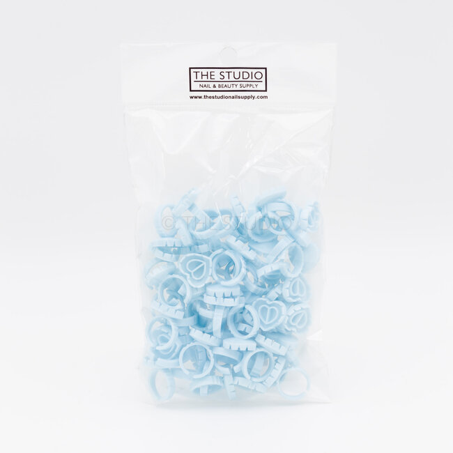 The Studio - Lash Glue Heart Rings - Blue - 50 ct
