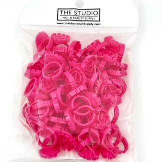 The Studio The Studio - Lash Glue Heart Rings - Hot Pink - 50 ct