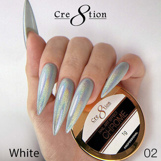 Cre8tion Cre8tion - Nail Art Chrome - 02 Hologram Silver B - 1 g
