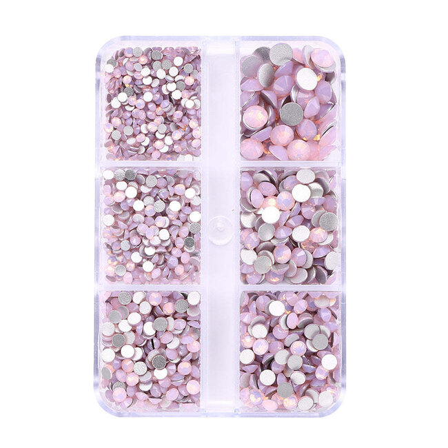 The Studio - Art Pack #585 - Assorted Iridescent Pink Rhinestone - 6 pcs