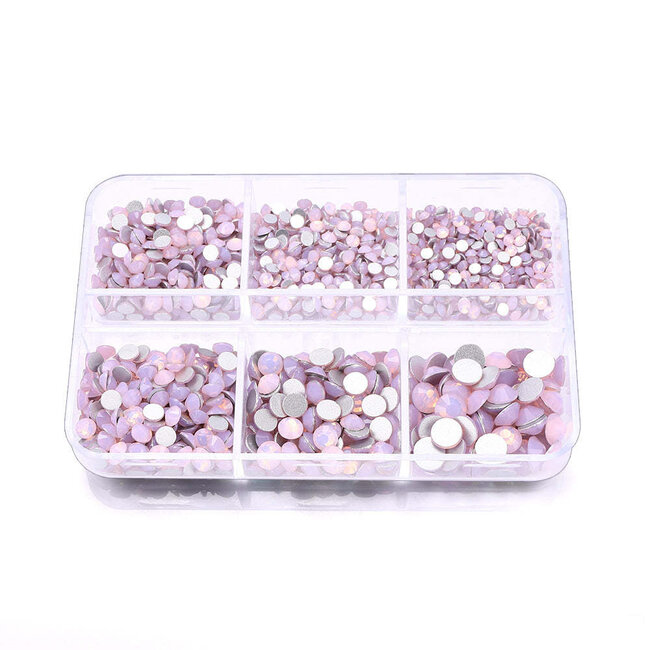 The Studio - Art Pack #585 - Assorted Iridescent Pink Rhinestone - 6 pcs